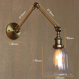 Amerikansk Landlig Milano Nordisk Bronsebelagt Glass Dobbel Arm Lang Arm Til Balkongen Veggdekorasjon