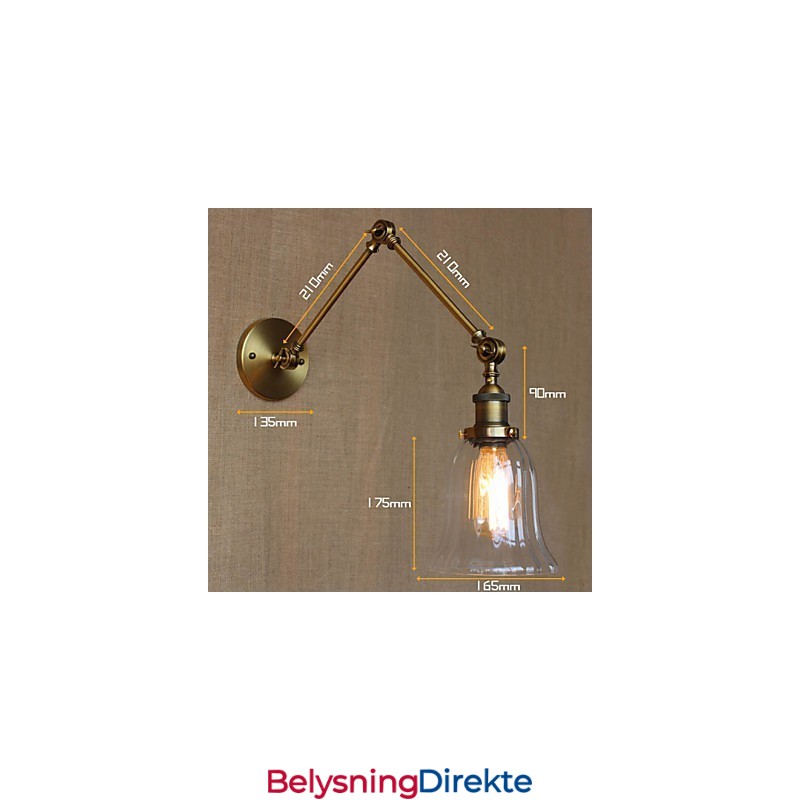 Amerikansk Landlig Milano Nordisk Bronsebelagt Glass Dobbel Arm Lang Arm Til Balkongen Veggdekorasjon