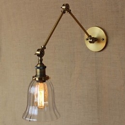 Amerikansk Landlig Milano Nordisk Bronsebelagt Glass Dobbel Arm Lang Arm Til Balkongen Veggdekorasjon