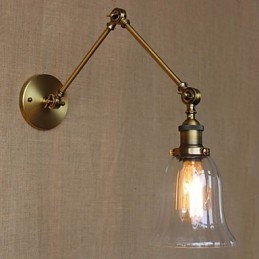 Amerikansk Landlig Milano Nordisk Bronsebelagt Glass Dobbel Arm Lang Arm Til Balkongen Veggdekorasjon