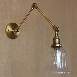 Amerikansk Landlig Milano Nordisk Bronsebelagt Glass Dobbel Arm Lang Arm Til Balkongen Veggdekorasjon