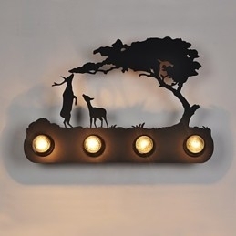 4 Lys I Amerikansk Landsby, Pastoral Loftsstil, Jernvegglampe I Retrostil Til Soveromsgang