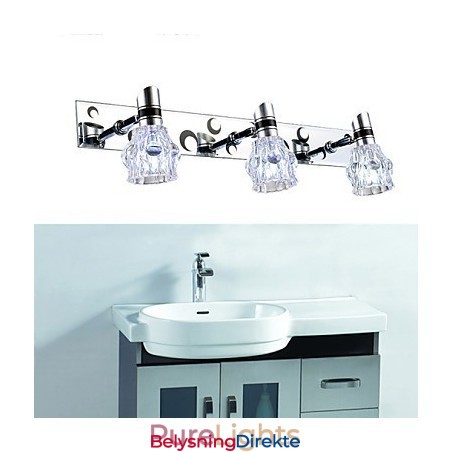 Ny Ankommet Vegglampe I Ensfarget Hvit For Speilfront, Metallplate, Baderomsvegglampe