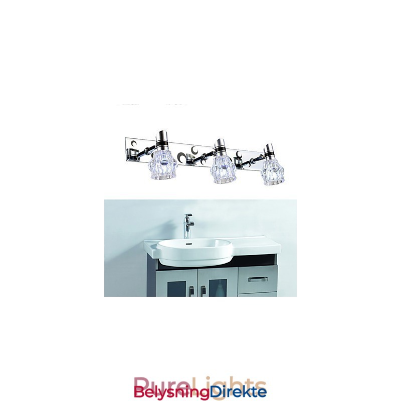 Ny Ankommet Vegglampe I Ensfarget Hvit For Speilfront, Metallplate, Baderomsvegglampe