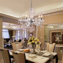 Upligh Krom Taklampe Stearinlys Akryl Armatur Lysekrone Anheng