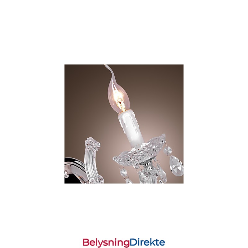Elegant Krystallvegglampe Med 2 Lys