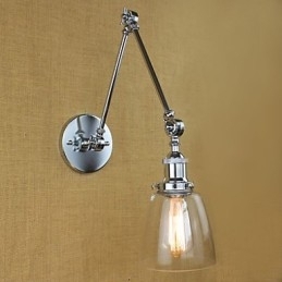 Krom Glass Dobbel Arm Justerbar Sølvfarget Bar Ktv Nattbordsgang Restaurant Hotellrom Vegg