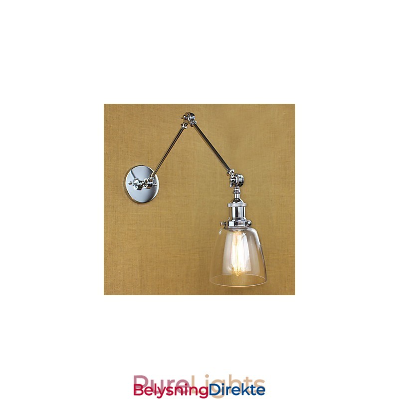 Krom Glass Dobbel Arm Justerbar Sølvfarget Bar Ktv Nattbordsgang Restaurant Hotellrom Vegg