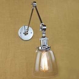 Krom Glass Dobbel Arm Justerbar Sølvfarget Bar Ktv Nattbordsgang Restaurant Hotellrom Vegg