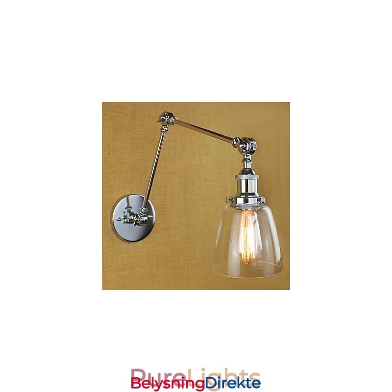 Krom Glass Dobbel Arm Justerbar Sølvfarget Bar Ktv Nattbordsgang Restaurant Hotellrom Vegg