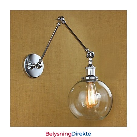 Krom Glass Dobbel Arm Justerbar Sølvfarget Bar Ktv Nattbordsgang Restaurant Hotellrom Vegg