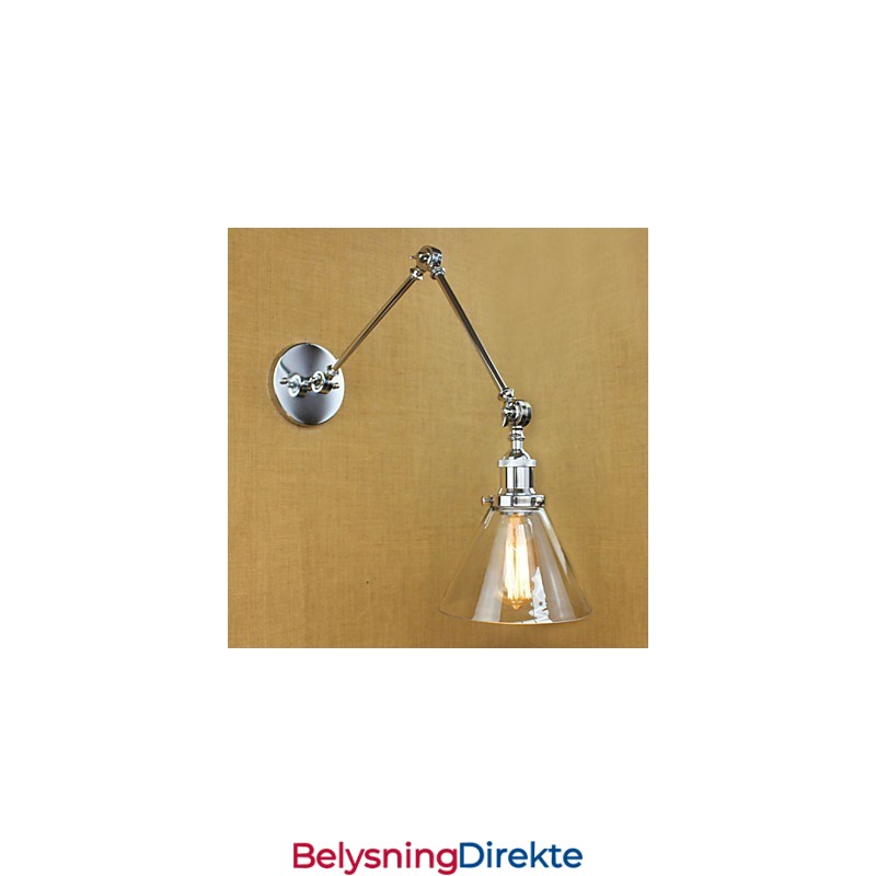 Krom Glass Dobbel Arm Justerbar Sølvfarget Bar Ktv Nattbordsgang Restaurant Hotellrom Vegg