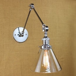 Krom Glass Dobbel Arm Justerbar Sølvfarget Bar Ktv Nattbordsgang Restaurant Hotellrom Vegg