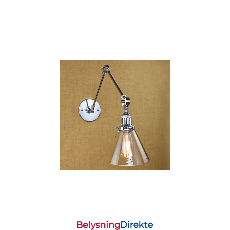 Krom Glass Dobbel Arm Justerbar Sølvfarget Bar Ktv Nattbordsgang Restaurant Hotellrom Vegg