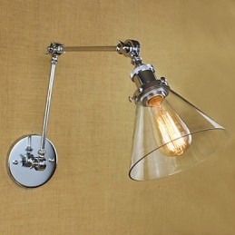 Krom Glass Dobbel Arm Justerbar Sølvfarget Bar Ktv Nattbordsgang Restaurant Hotellrom Vegg