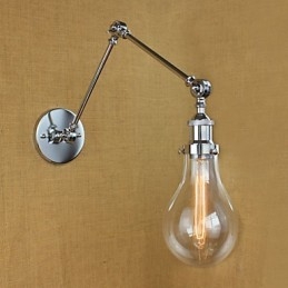 Teleskopisk Retro Vegglampe I Krom I Glass