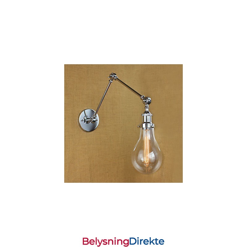 Teleskopisk Retro Vegglampe I Krom I Glass