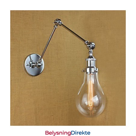 Teleskopisk Retro Vegglampe I Krom I Glass