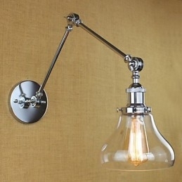 Krom Glass Dobbel Arm Justerbar Sølvfarget Bar Ktv Nattbordsgang Restaurant Hotellrom Vegg