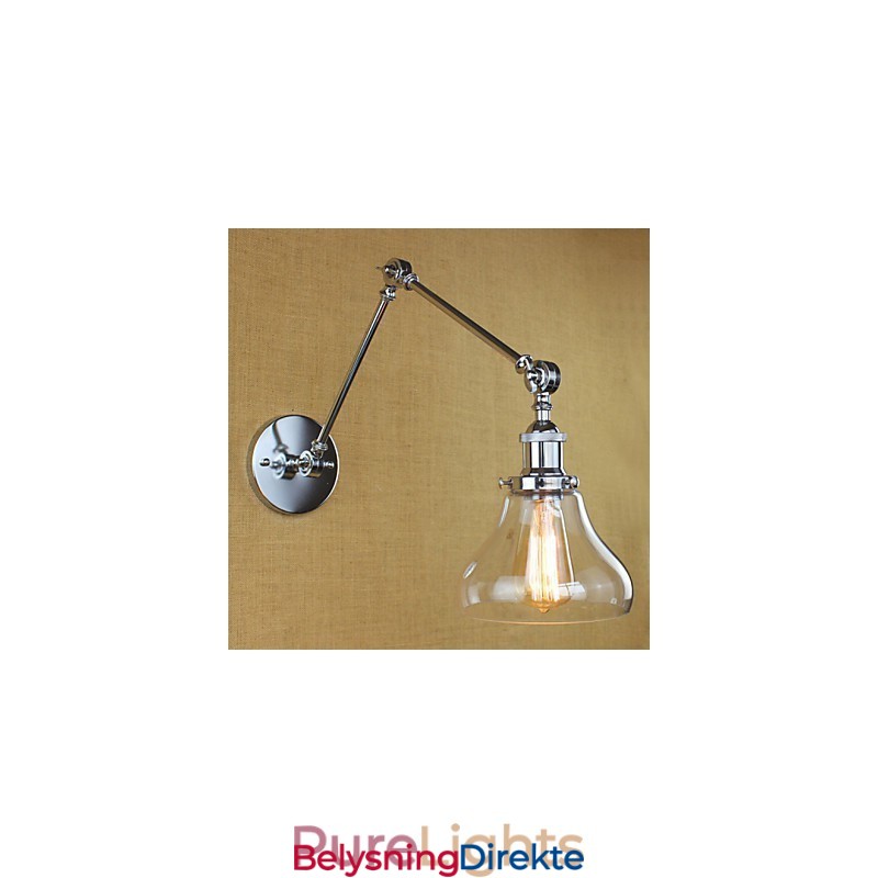 Krom Glass Dobbel Arm Justerbar Sølvfarget Bar Ktv Nattbordsgang Restaurant Hotellrom Vegg