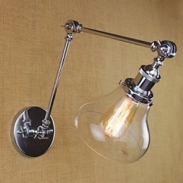 Krom Glass Dobbel Arm Justerbar Sølvfarget Bar Ktv Nattbordsgang Restaurant Hotellrom Vegg