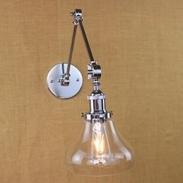 Krom Glass Dobbel Arm Justerbar Sølvfarget Bar Ktv Nattbordsgang Restaurant Hotellrom Vegg