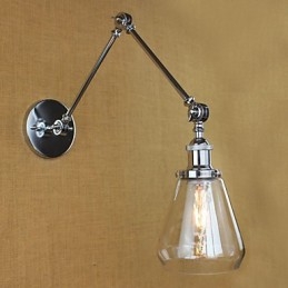 Teleskopisk Retro Vegglampe I Krom I Glass