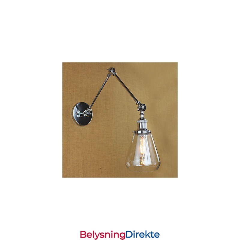 Teleskopisk Retro Vegglampe I Krom I Glass