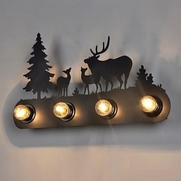 4 Lys I Amerikansk Landsby, Pastoral Loftsstil, Jernvegglampe I Retrostil Til Soveromsgang