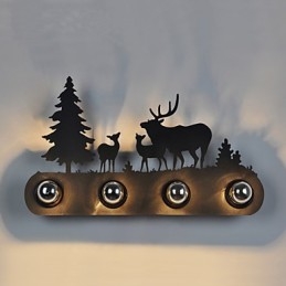 4 Lys I Amerikansk Landsby, Pastoral Loftsstil, Jernvegglampe I Retrostil Til Soveromsgang