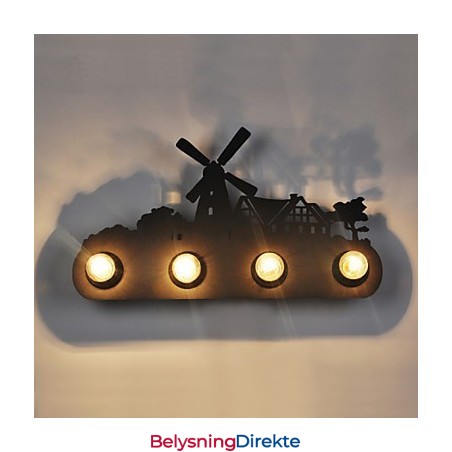 4 Lys I Amerikansk Landsby, Pastoral Loftsstil, Jernvegglampe I Retrostil Til Soveromsgang