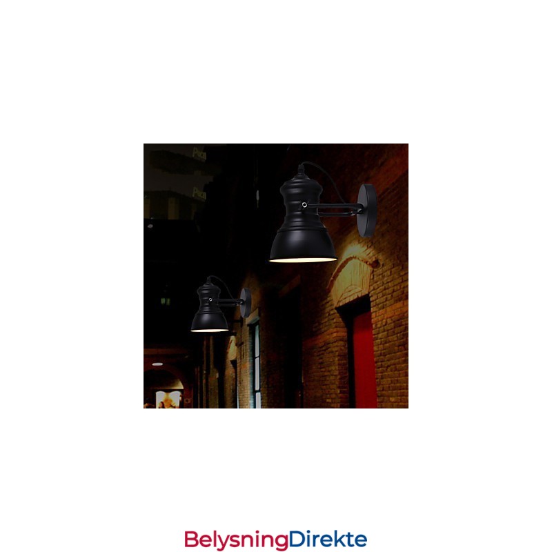 Art Deco Vegglampe Industriell Jernskilt Loft Vegglampe