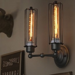 Loft Amerikansk Landlig Retro Jern Vegglampe Kunstindustri Lys