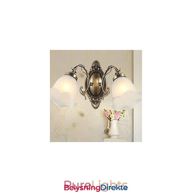 Retro Glass Enkel Europeisk Moderne Eleganse Smijerns Vegglampe