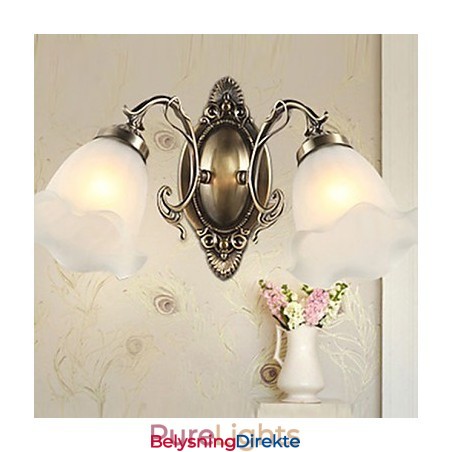 Retro Glass Enkel Europeisk Moderne Eleganse Smijerns Vegglampe