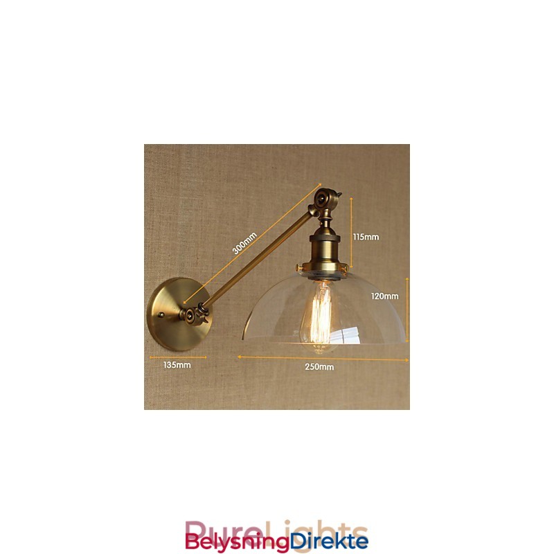 Jern, Glass, Bronse, Messing, Arm, Stil, Retro, Kreativ, Amerikansk, Landlig, Hall, Soverom, Vegglampe