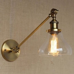 Jern, Glass, Bronse, Messing, Arm, Stil, Retro, Kreativ, Amerikansk, Landlig, Hall, Soverom, Vegglampe