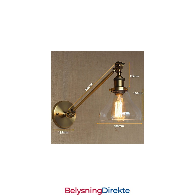 Jern, Glass, Bronse, Messing, Arm, Stil, Retro, Kreativ, Amerikansk, Landlig, Hall, Soverom, Vegglampe