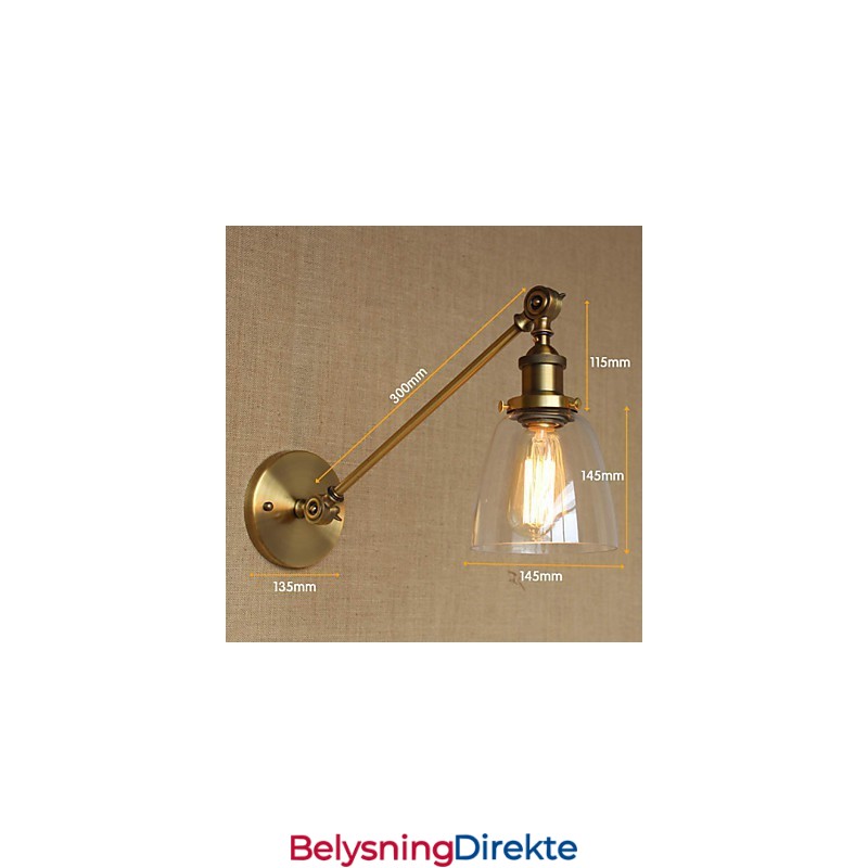 Jern, Glass, Bronse, Messing, Arm, Stil, Retro, Kreativ, Amerikansk, Landlig, Hall, Soverom, Vegglampe