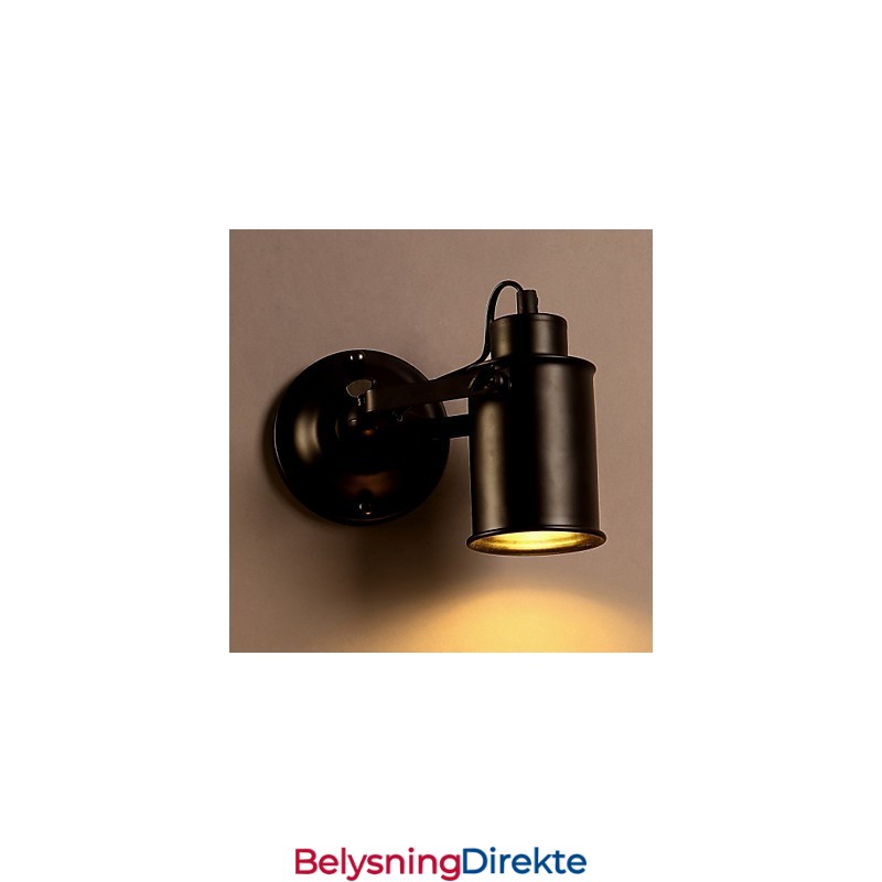 Vintage Vegglampe Industriell Svart Smijernsvegglampe Retro Econce-Armatur Korridorvegglampe