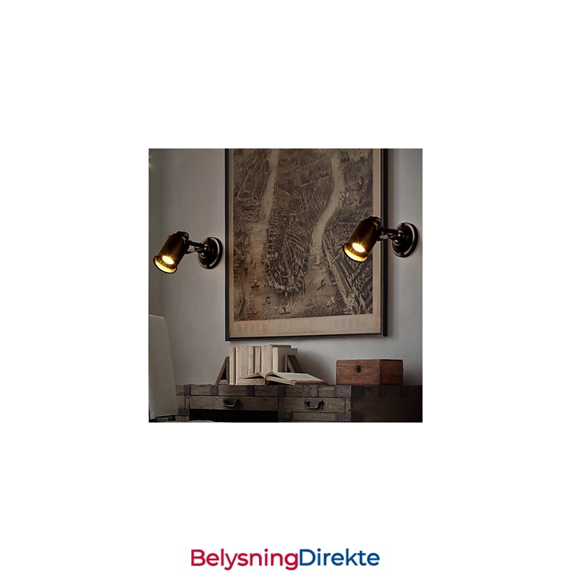 Vintage Vegglampe Industriell Svart Smijernsvegglampe Retro Econce-Armatur Korridorvegglampe