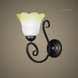 Vintage Vegglampe I Jern, Glass, Svingarm, Vegglampe, Innendørs, Soverom, Vegglampe, 110 220V, Til Stue