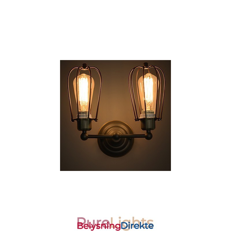 Loft Amerikansk Landlig Jernkunst Antikk Vegglampe Industri Lys