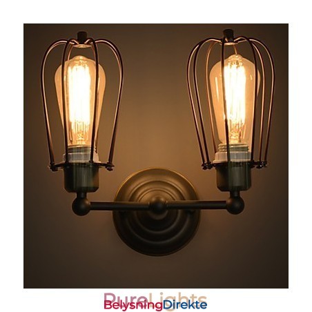 Loft Amerikansk Landlig Jernkunst Antikk Vegglampe Industri Lys