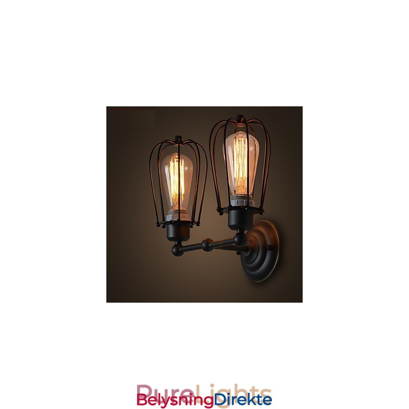 Loft Amerikansk Landlig Jernkunst Antikk Vegglampe Industri Lys