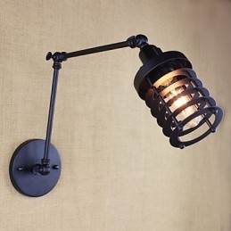 Stil Seng Hotellrestaurant Prosjekt Jernarm Dobbel Retro Vintage Svart Belte Vegglampe Bryter