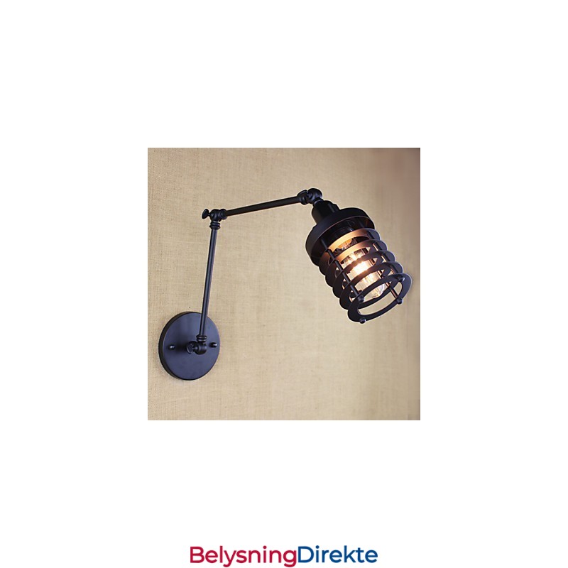 Stil Seng Hotellrestaurant Prosjekt Jernarm Dobbel Retro Vintage Svart Belte Vegglampe Bryter