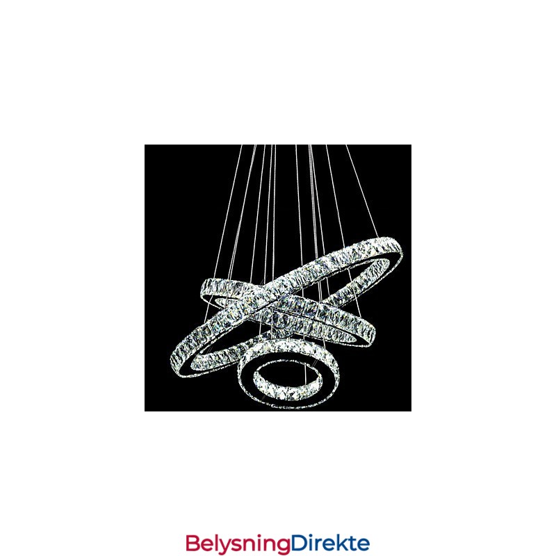 Krystall Pendellampe Moderne Belysning Med Tre Ringer D406080 K9 Store Krystall Taklamper