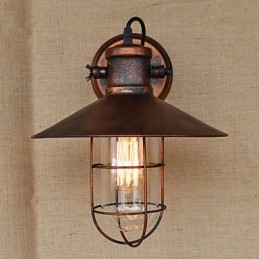 Loft Industriell Lager Kreativ Stue Balkong Vind Jernholdig Nostalgisk Retro Pastoral Trapp Vegglampe