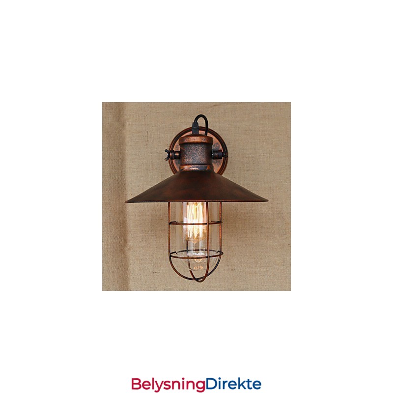 Loft Industriell Lager Kreativ Stue Balkong Vind Jernholdig Nostalgisk Retro Pastoral Trapp Vegglampe